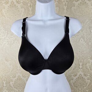 Soma Size 36DD Black Bra Vanishing Back Full Coverage Plain Front Adj Straps